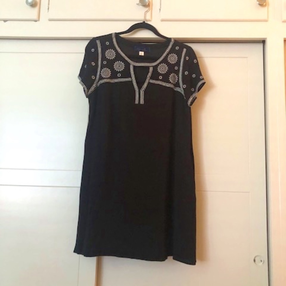 Blue Rain Dress with pocket lined super cute Large black